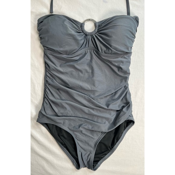 Michael Kors 1 piece Swimsuit Halter Gray Size 6 - Picture 4 of 12